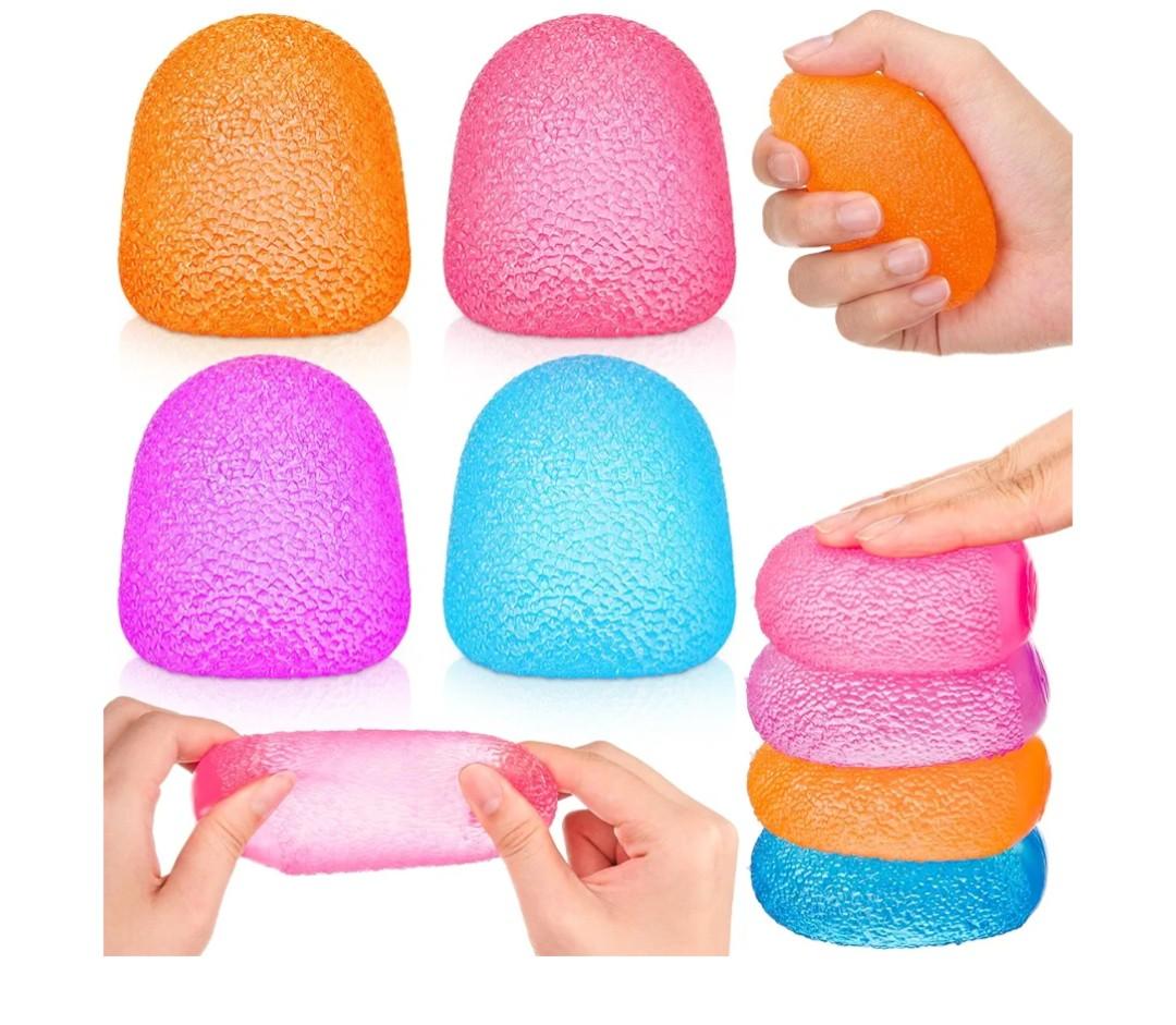 4 Pcs Gummy Squeeze Gumdrop Fidget Gift, Sugar Gumdrop, Adult Cute Sensory Fidget Autism Stress Ball for Anxiety Stress Relief Thing ADHD Office Mental Health Gifts Prizes Party Favors