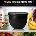 3-PackSupper Moment Silicone Bowl Liners for KitchenAid 5 Qt Tilt-Head Mixers, Foldable Space-Saving Silicone Mixing Bowl Liners with Lids, Heat Resistant, Dishwasher Safe (Black, White, Red)