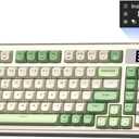 AULA S99 Pro Wireless Keyboard, Display Screen & Media Knob, Tri-Mode Bluetooth/2.4G/USB-C RGB Creamy Gaming Keyboard with Number Pad Macro Keys, Custom Computer Keyboards for Laptop PC Gamer - Green