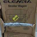 ELEMARA Foldable Wagon Stroller, Stroller Wagon for 2 Kids, Premium All Terrain Wagon for Kids with Removable Canopy, Adjustable Push/Pull Handle, Harnesses, Large Storage Bag, Gray
