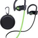 JOYWISE Bluetooth Headphones, Wireless Earbuds IPX7 Waterproof Bluetooth 5.3 Headphones with 16Hrs Playtime Stereo Bass Headsets with Mic Running Headsets with Earhooks for Sports Running Workout (Green)