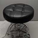 KKTONER Round Rolling Stool Chair PU Leather Height Adjustable Swivel Drafting Work SPA Shop Medical Salon Stools with Wheels Office Chair Small (Black)