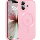 Magnetic for iPhone 17 Case, [Anti-Slip] [Military-Grade Drop Protection] [Camera Protection] Skin-Friendly Slim Translucent Shockproof Protective for iPhone 17 Phone Case, Pink