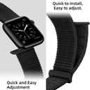Sport Loop Nylon Band Compatible with Apple Watch Series 11/10/9/8/7/6/5/4 SE Ultra 3/2/1 49mm 46mm 45mm 44mm, Adjustable Comfortable Braided Rugged Strap for iWatch Women Men, Black