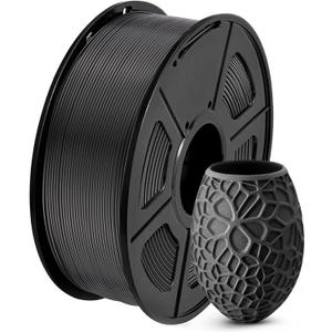 SUNLU PLA 3D Printer Filament PLA Filament 1.75mm, Neatly Wound 3D Printing Filament 1.75mm, Dimensional Accuracy +/- 0.02 mm, Fit Most FDM 3D Printers, 1kg Spool (2.2lbs), Black