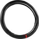 West Llama Carbon Fiber Car Steering Wheel Cover for Honda,Anti-Slip, Full Surround Breathable Leather Auto Protector(Black) (Standard size (14 ''-15''))