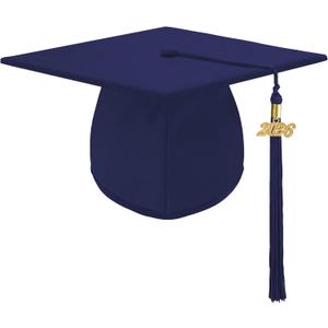 Unisex Adult Matte Graduation Cap Graduation Hat with Tassel Adjustable for High School and College (Dark Blue)