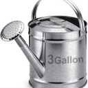 Geetery 3 Gallon Galvanized Steel Watering Can Large Metal Watering Can with Removable Spout, Rust-Resistant Vintage Farmhouse Style for Outdoor Indoor Garden, Patio, Flowers and Plants