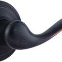 Kwikset Tustin Dummy Door Handle, Single Sided Lever for Closets, French Double Doors, and Pantry, Venetian Bronze Non-Turning Right Handed Interior Push/Pull Lever, with Microban Protection (1 Pack)