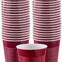 Amscan Premium Berry Red Plastic Cups (18 oz) 50 Count - Stackable, Heavy-Duty & Eco-Friendly Party Drinkware, Vibrant Color & Ultimate Durability