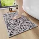 Soft Chenille Bath Mat Super Absorbent Bathroom Mat Quick Dry- Rubber Backed Bath Mats for Bathroom Floor Non Slip-Machine Washable Bathroom Rugs Front of Bathtub,Shower Room Black 16x24