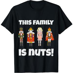 This Family is Nuts Nutcracker Squad Matching Xmas T-Shirt, Black Large