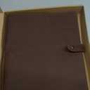 Fan&Ran Leather 3 Ring Binder, 1" Round Rings for 8.5"x11" Paper and Sheet Protectors, Interior Pockets & Snap Closure, Letter Size, Vintage Brown