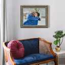 12x16 Ornate Picture Frame for Plants Flower Art Prints Drawings, 16x12 Decorative Photo Frames Gallery Home Office Decor (Blue Gold)