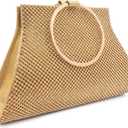 MOSSMON Crystal Clutch Purses Bride and Bridesmaid Handbag Elegant Wristlet Evening Bag for Women | Crystal, Bride and Bridesmaid, Elegant (Gold)