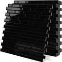 Black Peel and Stick Tile Backsplash 12"x12" Self Adhesive Wall Tiles for Kitchen Marble (10-Sheet)
