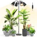 Bstrip Grow Lights for Indoor Plants, Non-Dimmable 4 Head Plant Light Stand with Flexible Gooseneck, 3800K Full Spectrum Light for Plants Growing, 59" Standing Grow Light with Timer