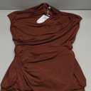 Summer Sleeveless Floral Mesh Bodycon Maxi Dress Brown S