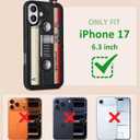 Shorogyt Compatible with iPhone 17 Wallet Case with Card Holder - Cute CD Tape Design Kickstand for Magnetic Clasp Back Flip Folio Leather Phone Covers for Women Men Girls