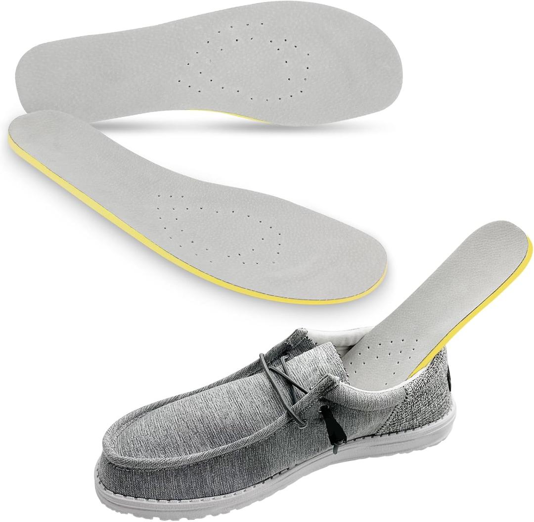 2 Pairs Shoes Insoles for Hey Dude Men's Wally Shoes, Classic Replacement Footwear Inserts for Comfortable Light-Weight and Cushion Shock Absorbing(M8)