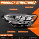 Zhaoyang Headlight Assembly Compatible with 2019-2023 Volkswagen Jetta