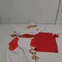 Zombie Girls Costume Kids Character Halloween Cosplay Mesh Top Pants Hooded Coat 3PCS Uniform Outfits (9-10 Years, Red)