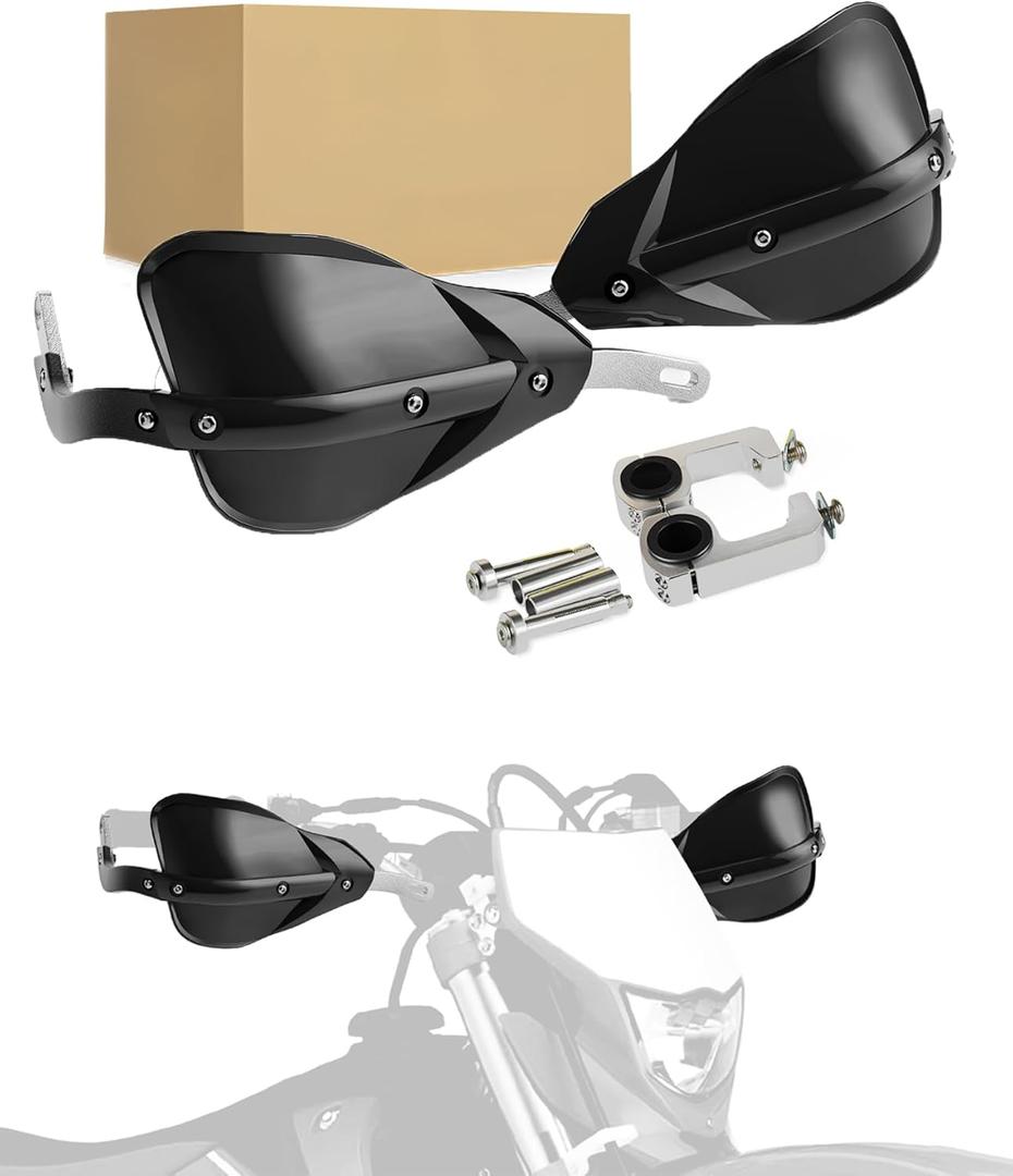 JFG RACING Dirt Bike Handguards,Universal 7/8" and 1 1/8" Brush Handlebar Motorcycle Hand Guards for Dirtbike Snowmobile Enduro Motocross Supermoto Scooter ATV Off Road Accessories - Black