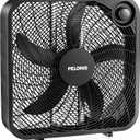 PELONIS 20 Inch Box Fan  3 Speeds, Window Fans, Floor or Tabletop, 25ft/s, 2025 Upgraded, Superior Air Throw (2295 CFM), Lightweight, 5 Blades, Fans for Bedroom, Office, Living Room, Garage (Black)