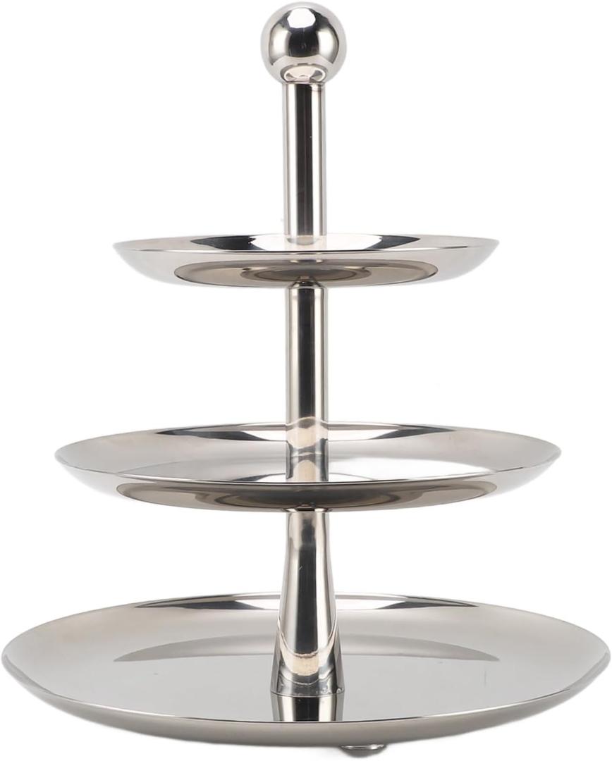 Cupcake Display Stands, 3 Tier Serving Tray Platters Stainless Steel Cup Cake Tower Cookie Candy Dessert Display Rack Tiered Tray for Birthday Party Wedding(Type 2)