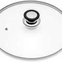 Glass Lid for Frying Pan, Fry Pan, Skillet, Pan Lid with Handle Coated in Silicone Ring,10.5"/26cm, Clear