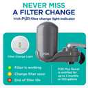 PUR Plus Vertical Faucet-Mount Water Filtration System, Lead-Reducing Filter, Easy Installation, 100-Gallon Capacity, Compatible with External Aerators, Grey