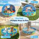 Foldable Kiddie Pool with Canopy 47IN Toddler Baby Pool with Detachable UPF 50+ Shade, Carry Bag Hard Plastic Foldable Swimming Pool Portable Summer Water Play Pool for Outdoor Backyard Beach