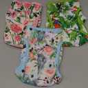 Wegreeco Luxury Washable Reusable Dog Diapers (Stylish Pattern) - Female Dog Diapers, Doggie Diapers, 3 Pack, Floral, Medium (12"-15" Waist)