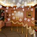 2 x Oudain 20 Pcs Christmas Polar Snowflake Ornaments Large Hanging Cardboard Snowflakes Christmas Winter Party Decorations for Winter Holiday Polar Gifts Xmas Tree Home Wall Ornaments