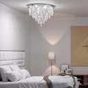 20inch Ice Cube Crystal Chandeliers Chrome Crystal Chandelier Decoration Crystal Pendant Light Ceiling Lamps Fixtuers for Living Room Bedroom