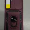 AYMECL for Galaxy S21 Plus 5G Case with Slide Camera Cover & [2 Packs] Self-Healing Screen Protector,Built-in 360 Rotate Stand Protective Case for Samsung Galaxy S21+ 5G 6.7 inch-Wine Red