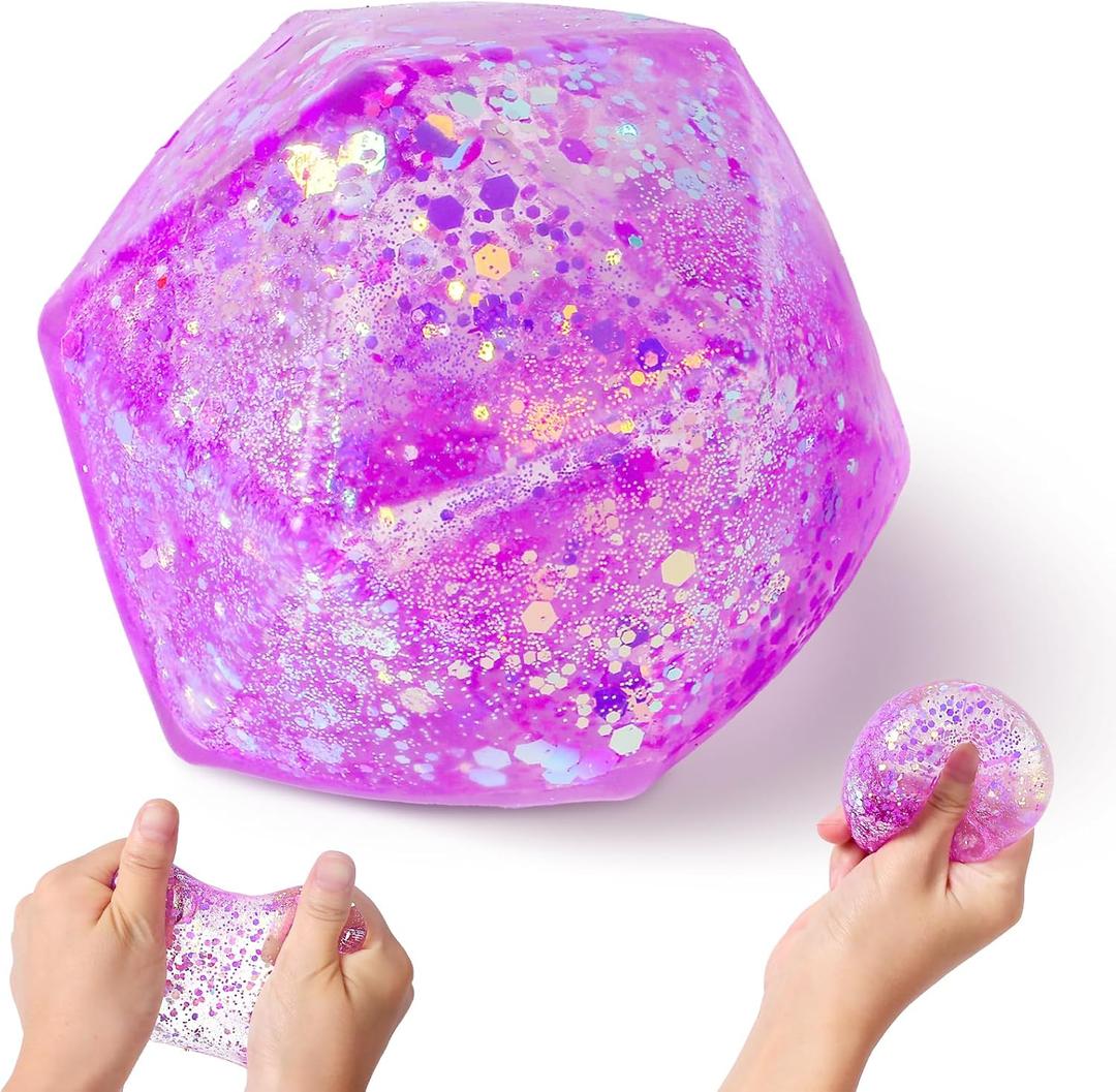 Ice Stress Cube Masonry Squishy Stress Balls for Adults Kids, Slow Rising Sugar Stress Cube Sensory Fidget Toy, Sugar Ball Squishy Toys, Sugar Cube for Anxiety Stress Relief (Purple)