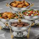 Chafing Dishes for Buffet, 4 Pack Chafing Dish Set with Glass Lid