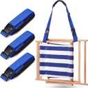 Sanwuta 3 Pcs Adjustable Beach Chair Carry Strap Camping Chair Straps for Shoulder Folding Beaches Backpacking Foldable Bikes (Royal Blue), 1.5 inches wide