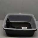 IRIS USA Large Open Top Cat Litter Box with High Sides, Scatter Shield & Scoop, Black - Easy Clean Plastic Litter Pan for Indoor Cats, Kittens or Multicat Homes