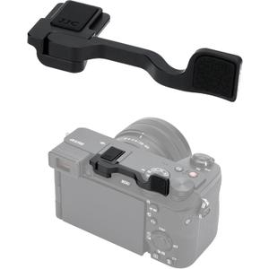 JJC Deluxe Metal Thumb Up Grip for Sony A6700 Camera, Hot Shoe Thumb Rest Support Grip for Stable and Safe Hand Hold, with Anti-Scratch Silicone Pad, Not Affect The Use of Camera Buttons (Black)