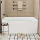 60x30 Inch Acrylic Drop-in Bathtub, Rectangular Soaking Tub with Integral Apron,Built-in Bathtub, Matte Drain and Overflow, Ergonomic Design, Easy Installation for Bathroom, Right Overflow and Drain