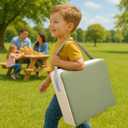 Eiury Toddler Booster Seat Dining Table Kitchen Chair, Waterproof Anti-Scratch PU Cushion, Non-Slip Bottom, Adjustable Buckle Straps, Easy Clean Portable Seat Cushion (Green)