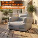 Inflatable Couch, Camping Couch with Detachable Built-in Pump, Inflatable Sofa with Breathable, Puncture-Resistant Fabric Texture Cover, Camping, Beach, Backyard Party, B-Arm Chair