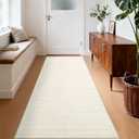 Washable Runner Rug 2x6 Modern Solid Color Kitchen Runner Mat Minimalist Plain Long Runner Rug for Entryway Bedroom Bedside Non Slip Low Pile Boho Accent Solid Runner Rugs for Nursery, Ivory