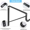 10-Pack Closet Rod Bracket, 10.8x10.8Inch Closet Shelf Brackets Heavy Duty Wall Mounted, Matte Black Steel Closet Rod Support Brackets Holder, 300 Lbs Load Capacity with Anchors Screws