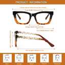 6 Pack Reading Glasses for Women Blue Light Blocking Computer Square Readers with Spring Hinge (Multicolor, 1.25, x)