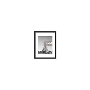 upsimples 11x14 Picture Frame , Display Pictures 8x10 with Mat or 11x14 Without Mat, Wall Gallery Photo Frames, Black, PCS 1