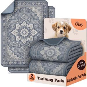 Super Absorbent Washable Pee Pads for Dogs (2-Pack) Reusable Puppy Training Pads, 100% Waterproof & Leakproof Dog Pee Pads with Non-Slip Backing Durable, Quick-Dry Pet Pads for Crates & Floors