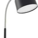 LED Desk Lamp AC Power Outlet with Storage Base Reading Table Lamp Gooseneck Lamp for Home Office Bedroom Reading Study Work